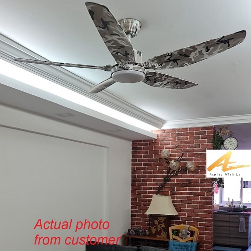 Aeroair Camo Ceiling Fan in living room