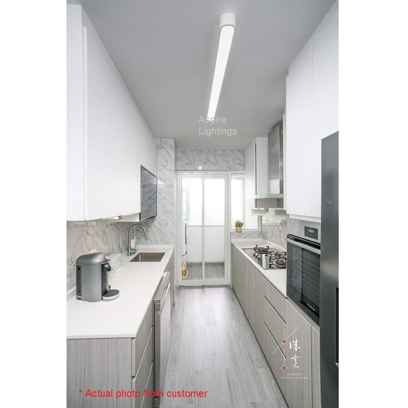 Rectangle ceiling light pendant lighting in BTO flat kitchen