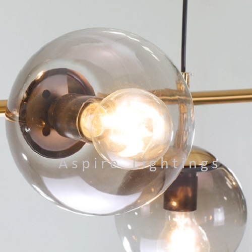 Pendant Light Hanging Lighting Enchant 6H Gold Glass Ball enlarge detail