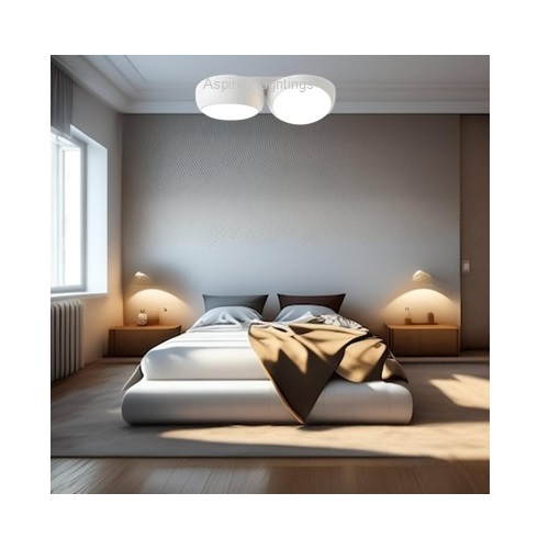 Twin white LED Ceiling Light in bedroom