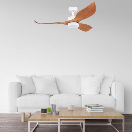 ceiling fan light white wood