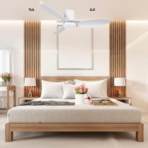 white ceiling fan bedroom