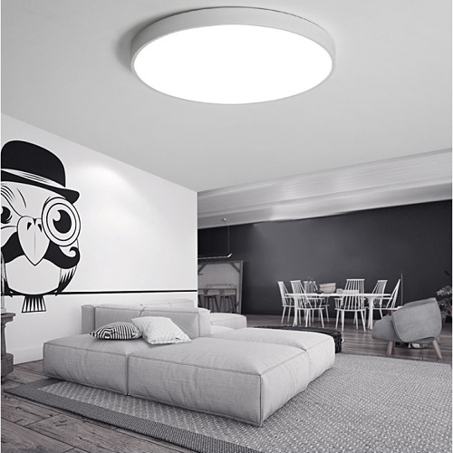 Round LED Ceiling Light white in bedroom
