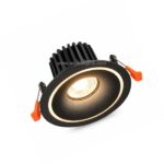 Black Halo recessed smart downlight with warm white LED and subtle circular halo glow