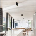 Ceiling light spotlight installed in modern living area