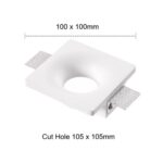 Square gypsum downlight dimensions 100mm with 105mm cut hole