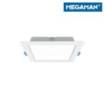 White Megaman V3 square LED recessed downlight viewed from the front