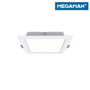 White Megaman V3 square LED recessed downlight viewed from the front