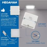 Megaman square LED downlight with integrated DOB and line-neutral cable connection