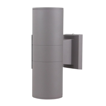 Twin spotlight exterior wall light matt grey aluminium IP65 outdoor wall light