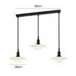 Lucien 3 light mid century layered glass pendant with 90cm bar and 28cm shades
