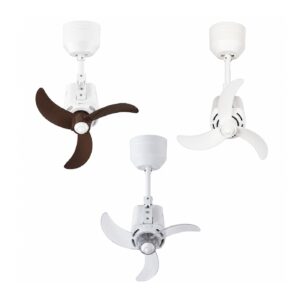 White Bestar Dino Corner Fan with Mocha, Transparent & white blades