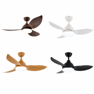 Bestar Raptor Ceiling fan with LED Light in Black, White, Wood & Dark Wood, 33 inches, 38 inches & 48 inches