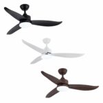 Bestar Razor Ceiling Fan in black, white and oak wood