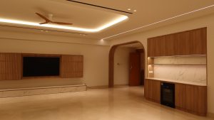 led strip lights for ceiling cove and cabinet lighting in warm white living room