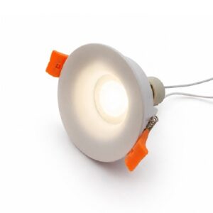 Halo recessed downlight showing the soft glow from a fitted LED source