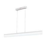 minimalist linear pendant light in white.