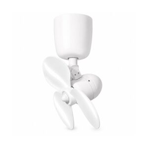 Point One Storm Type II white corner fan on white background