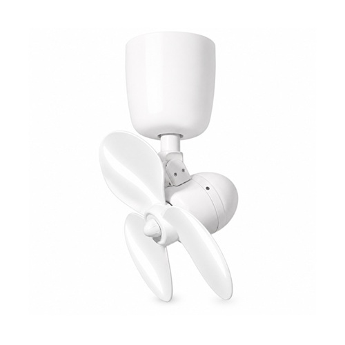 Point One Storm Type II white corner fan on white background