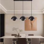 Japandi Scandi Pendant Light 3-piece set above dining table