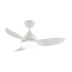 White Bestar Raptor Ceiling fan with Light
