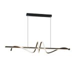 Black B131 pendant light for dining area with wave LED design