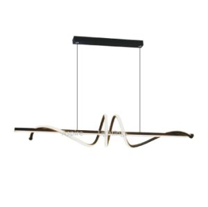 Black B131 pendant light for dining area with wave LED design