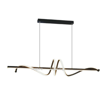 Black B131 pendant light for dining area with wave LED design