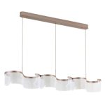 Seraphina dining table light pendant with wavy acrylic shade in champagne carmine