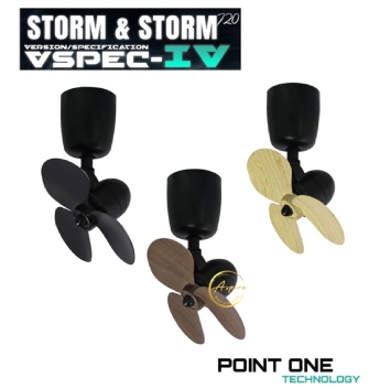 Point One Storm Smart Corner Ceiling Fan Colour Options Point One Storm smart corner ceiling fan in black, walnut and pine blade options