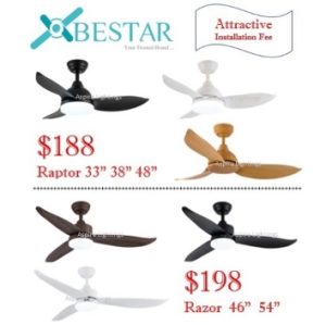 LED DC Ceiling Fan with Light Bestar Razor