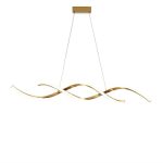 luxury designer pendant light Infinity Gold polished gold wave LED pendant