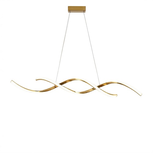 luxury designer pendant light Infinity Gold polished gold wave LED pendant