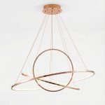 UFO 3 Rings Rose Gold Modern Hanging Light Fixtures on white background