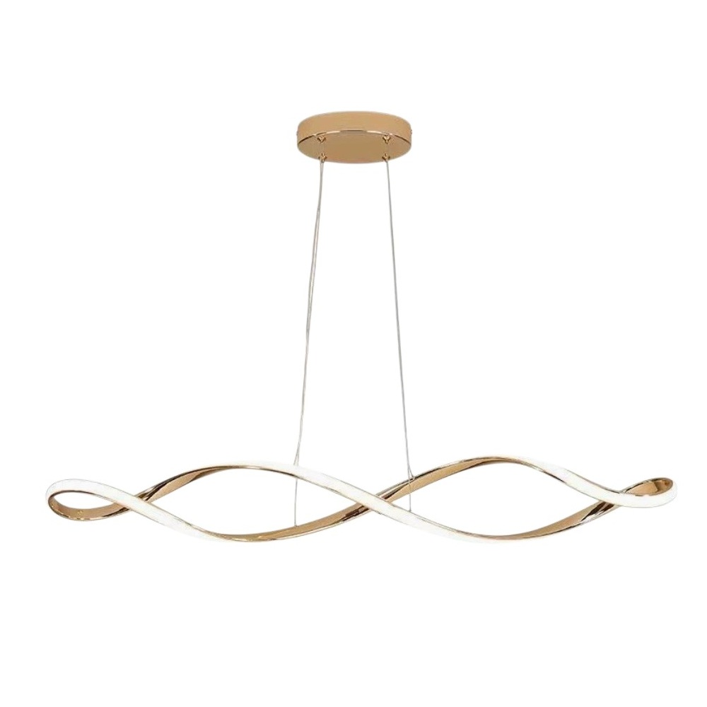Auralis Gold Pendant Ceiling Lights Auralis pendant ceiling lights in gold finish with sculptural wave design and built-in LED diffuser