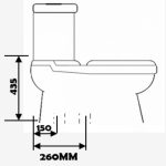 Sizing and installation dimension diagram for Baron W203A toilet bowl showing L690 x W405 x H800mm measurements.