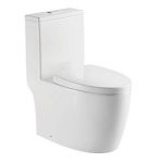 Aalto AL8040 white one piece rim free toilet bowl with Geberit flush.