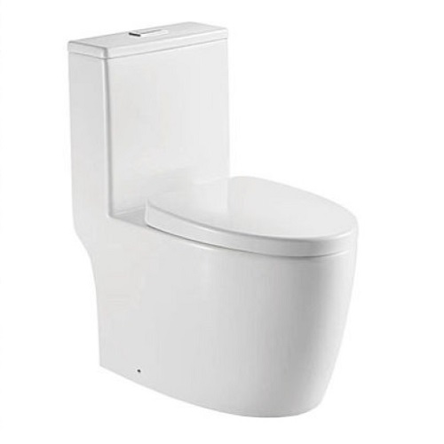 Aalto AL8040 white one piece rim free toilet bowl with Geberit flush.
