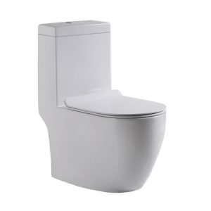 Baron W898 white one piece toilet bowl with Tornado flushing system.