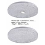 Crystaline round LED ceiling light comparison with centre chrome accent fitted and removed