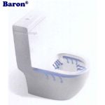 Rimless wash down flushing water flow diagram for Baron W818 toilet bowl.