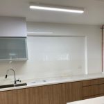 White rectangle kitchen light on BTO kitchen ceiling