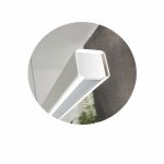 White linear pendant light white end cap detail