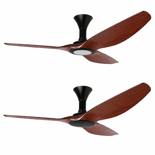 Point One Typhoon sleek low profile ceiling fan black cherrywood blades with LED option