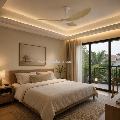 Point One typhoon ceiling fan with light bedroom pinewood design