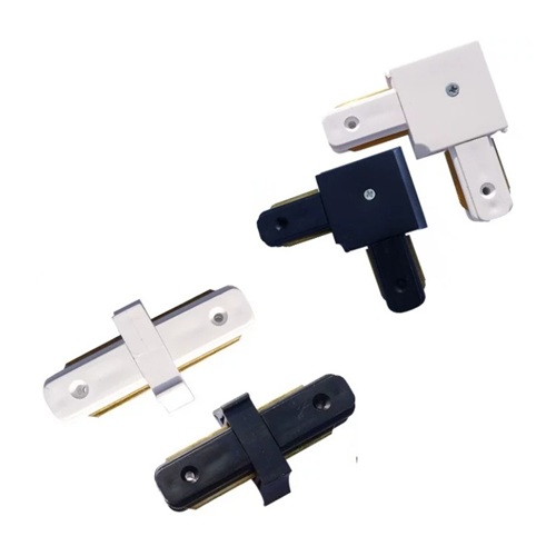 Track Rail Straight and L-type Connectors Black & White track rail connectors black and white straight and L type connectors