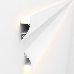 Cove light without false ceiling showing upward or downward installation options