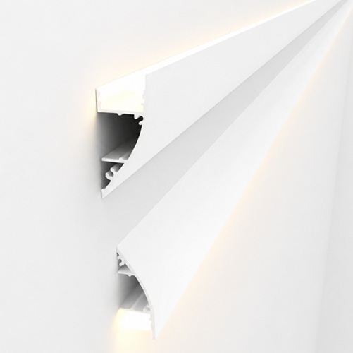 Cove light without false ceiling showing upward or downward installation options