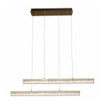 Luxury minimalist crystal chandelier with two parallel LED crystal bars