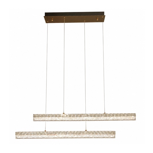 Dual Linear Crystal Pendant Light Luxury minimalist crystal chandelier with two parallel LED crystal bars